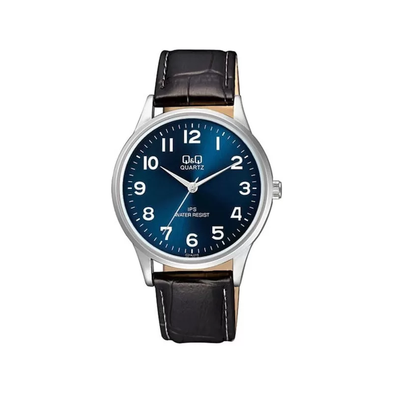 Ceas barbatesc Q&Q clasic, ecran albastru, curea neagra, C214J315Y