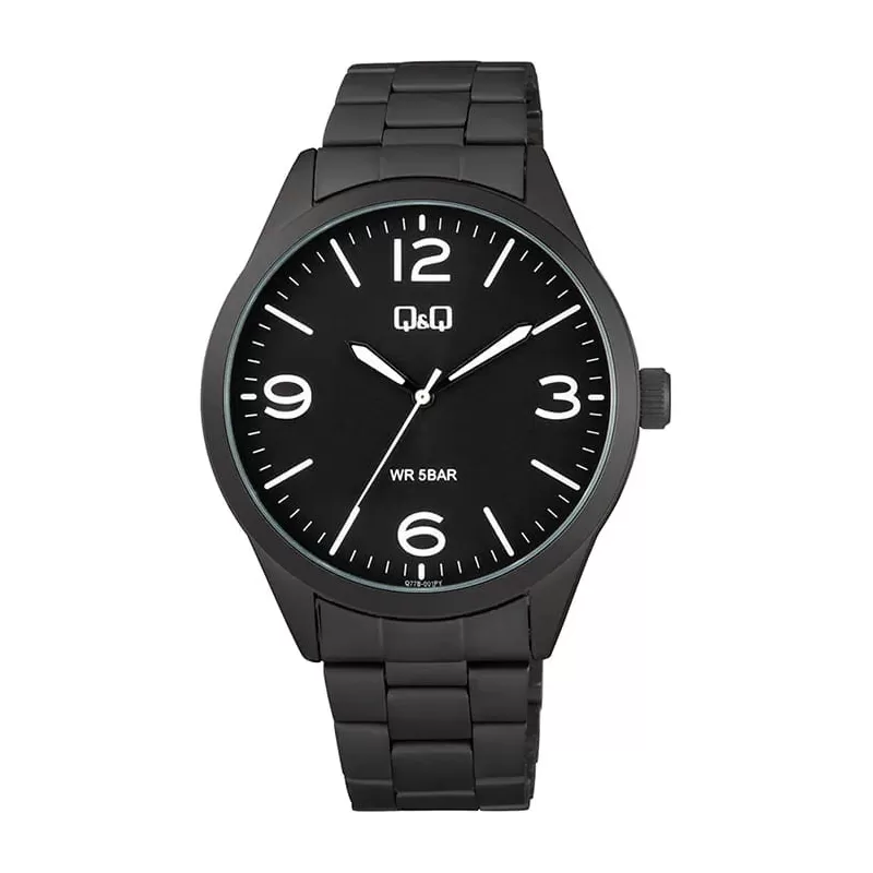 Ceas barbatesc Q&Q negru, mecanism quartz, Q77B-001PY