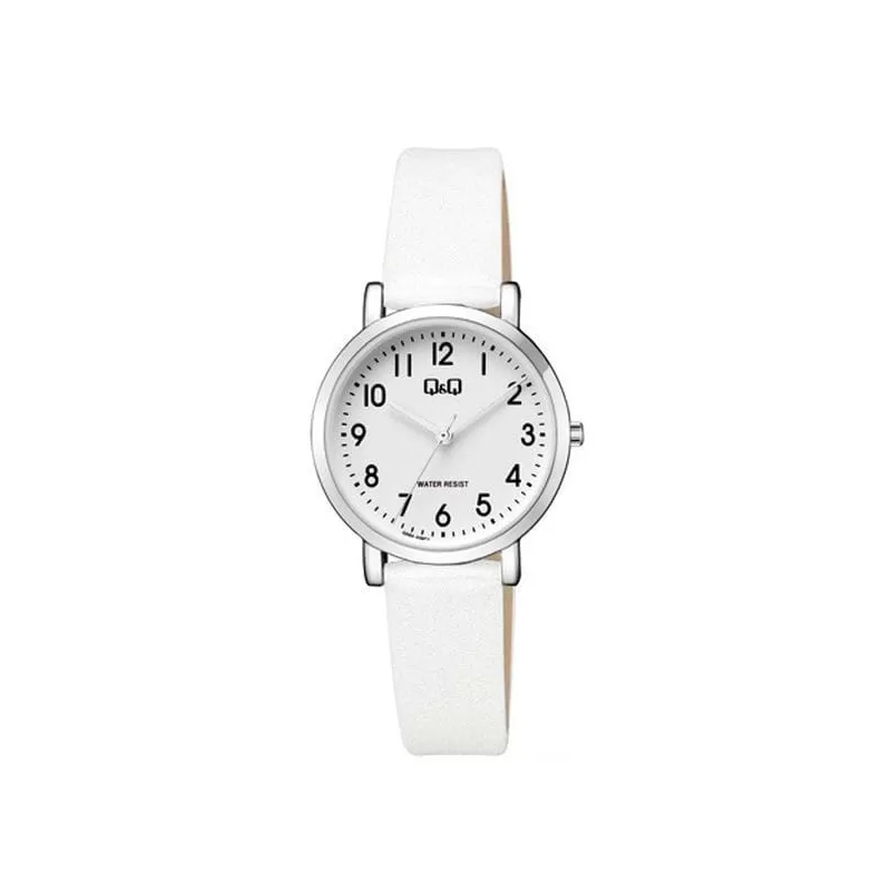 Ceas de dama, curea alba, Q&Q Q58A-008PY
