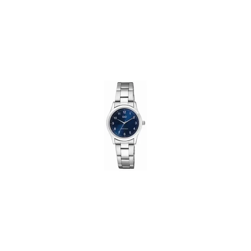 Ceas de dama Q&Q C09A-004PY, ecran albastru, argintiu