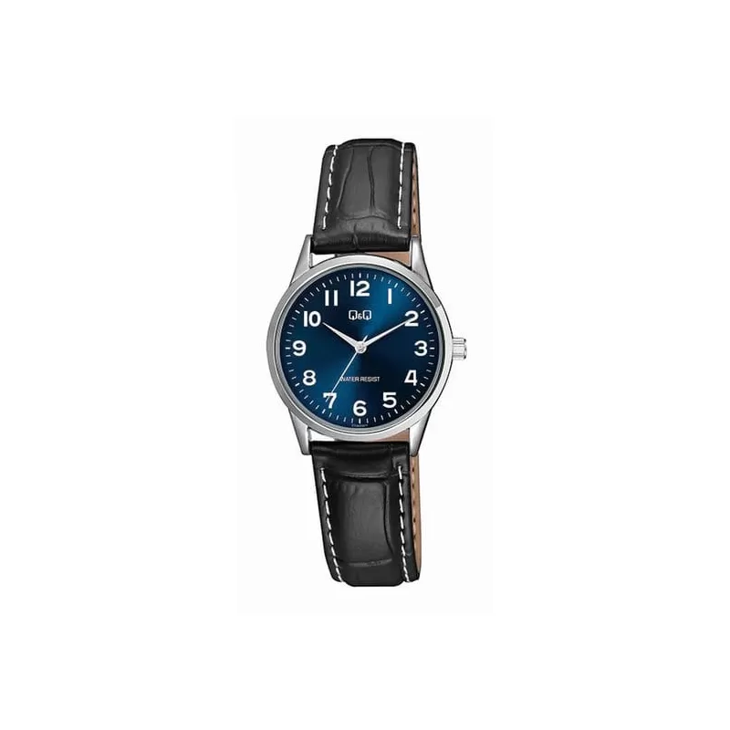 Ceas de femei, Q&Q C11A-016PY, curea neagra, ecran albastru