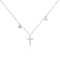 Colie din argint 925 cu pandantiv cruce, inima, stea
