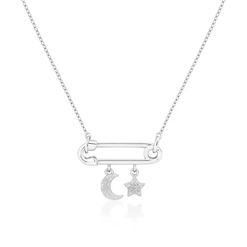 Colier din argint 925 cu pandantiv luna si stea