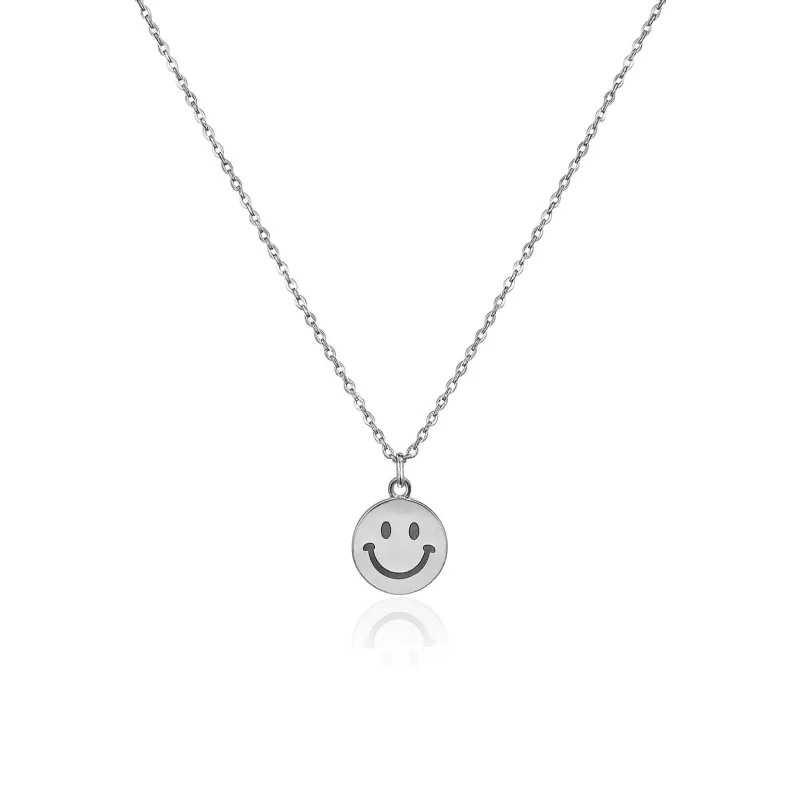 Colier din argint 925, pandantiv smiley face