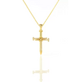 Colier din argint 925 placat cu aur, pandantiv cruce