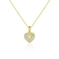 Colier din argint 925 placat cu aur, pandantiv inima