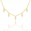 Colier din argint 925 placat cu aur, pandantive cruci
