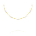 Colier din argint 925, placat cu aur, perle albe