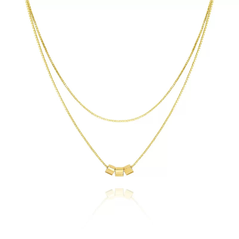 Colier dublu din argint 925 placat cu aur