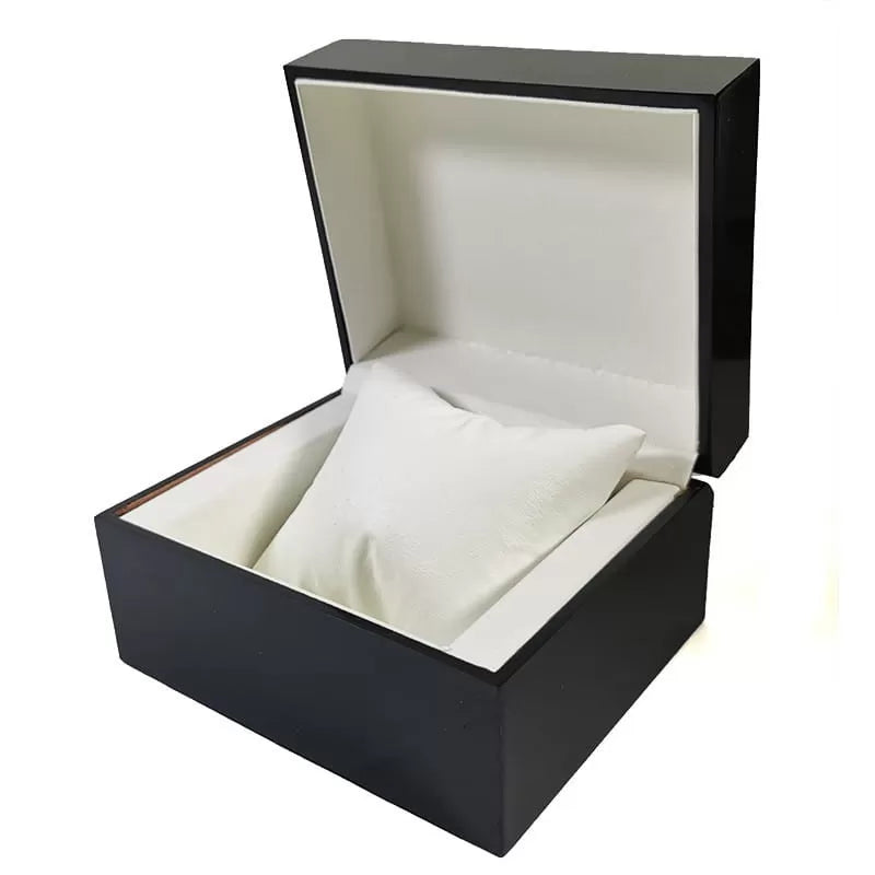 Cutie depozitare ceas neagra cu interior alb