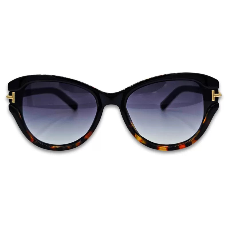 Ochelari de soare pentru femei Matteo Ferari, animal print cu lentile negre degrade