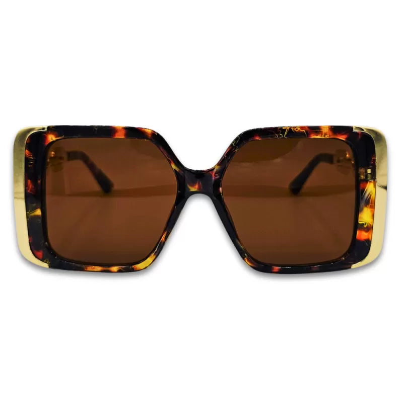Ochelari de soare pentru femei, Matteo Ferari, animal print, lentile maro